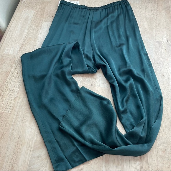 Max Mara Designer Forest Green SILK Slacks! NEW! Size 8 - Picture 6 of 15